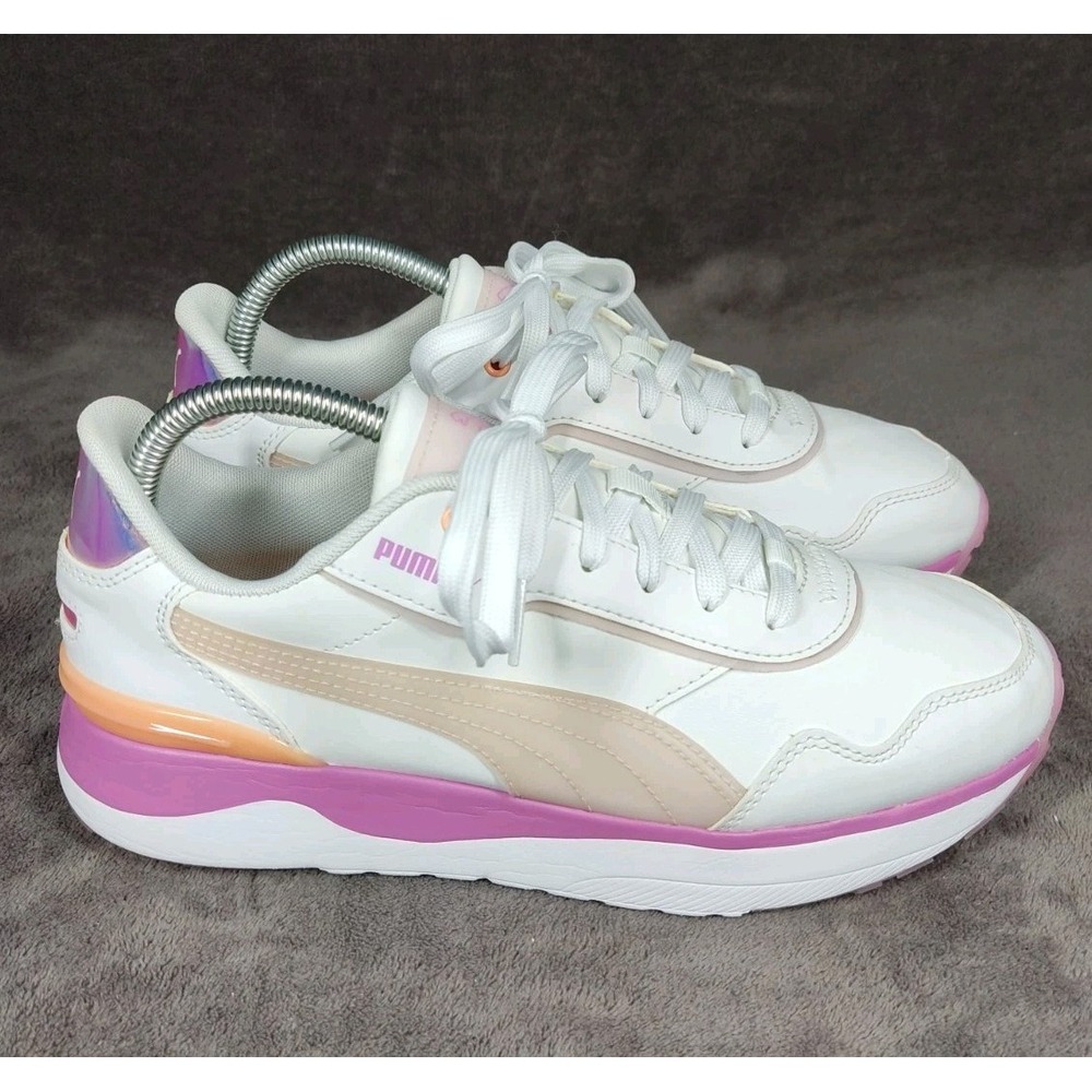 PUMA R78 Lace Up Womens Size 9 Casual Sneakers Candy Comfort White Lavender